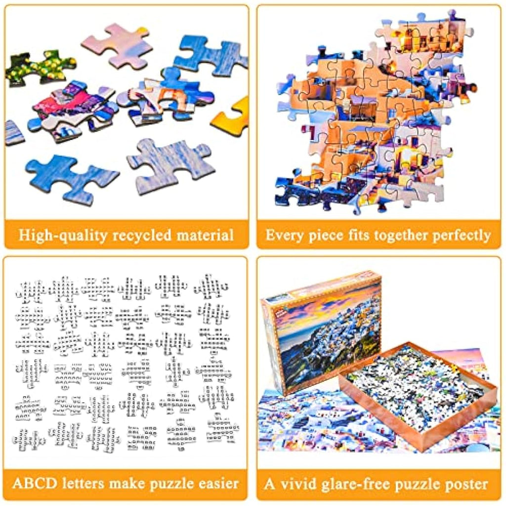 Jolof Store Santorini Island 1000 Piece Jigsaw Puzzle for Adults