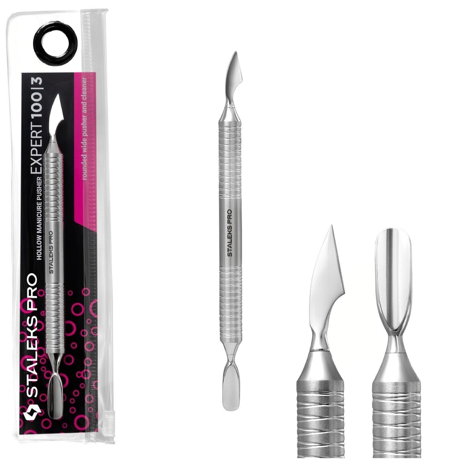 Staleks Expert 100 Type 3 Cuticle Pusher & Cutter | Hollow Handle