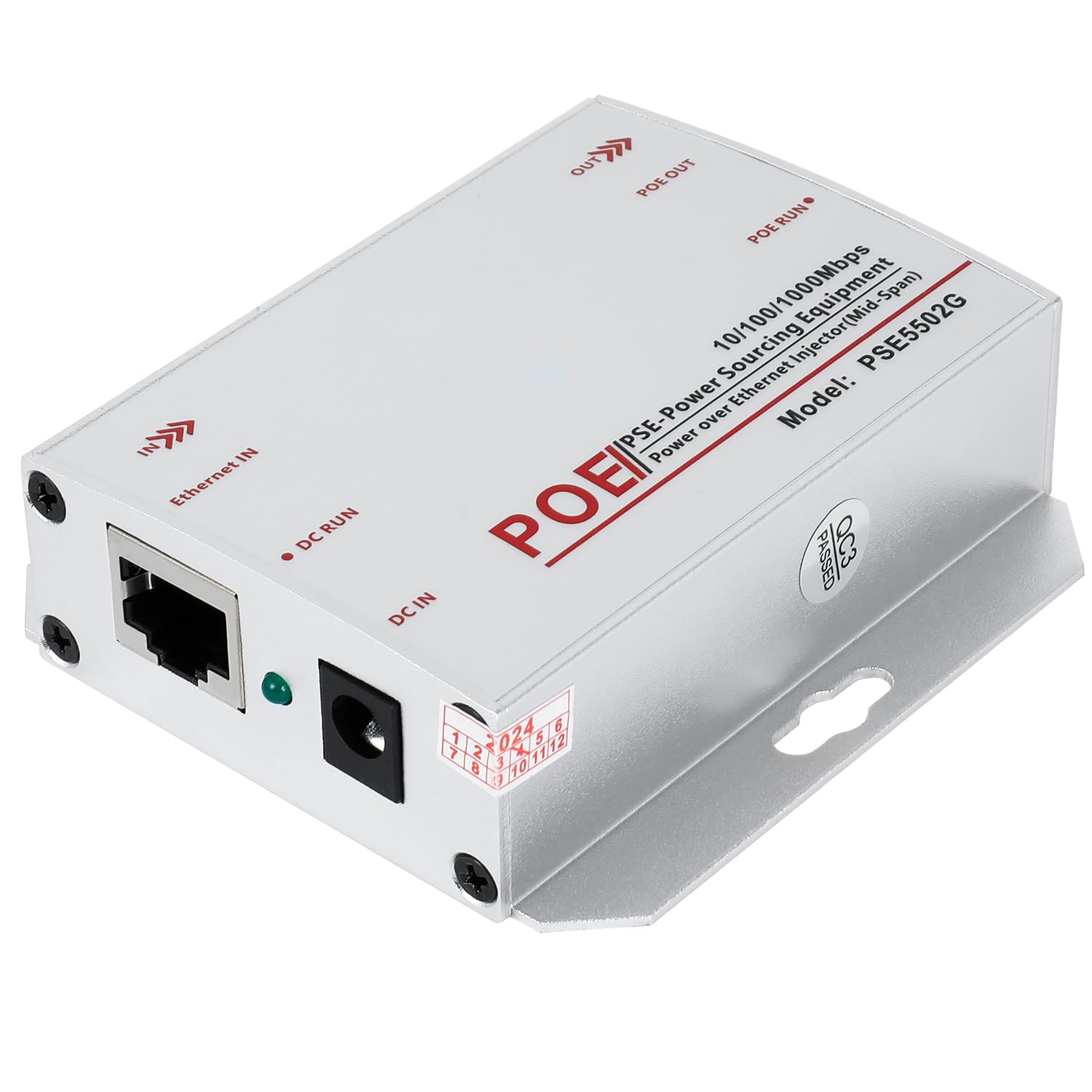 REVODATA Industrial Gigabit 30W PoE+ Injector | 12-48V DC to 48V Output