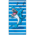 Violetpos Singing Shark Stripe Beach Towel, Extra Large 180x90 cm 250GSM Microfibre, Sand Free Quick Dry - image 1