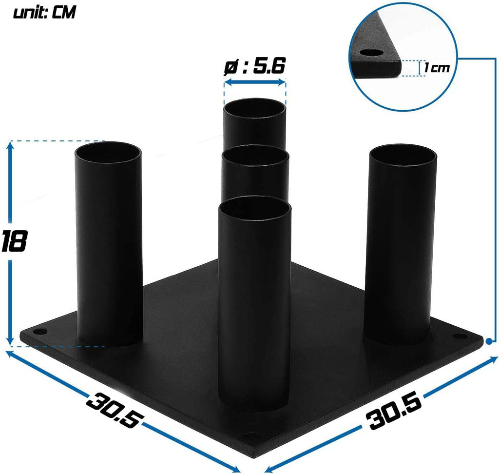 Yes4All Vertical Barbell Storage Rack - 5 Slot Steel Gym Organizer