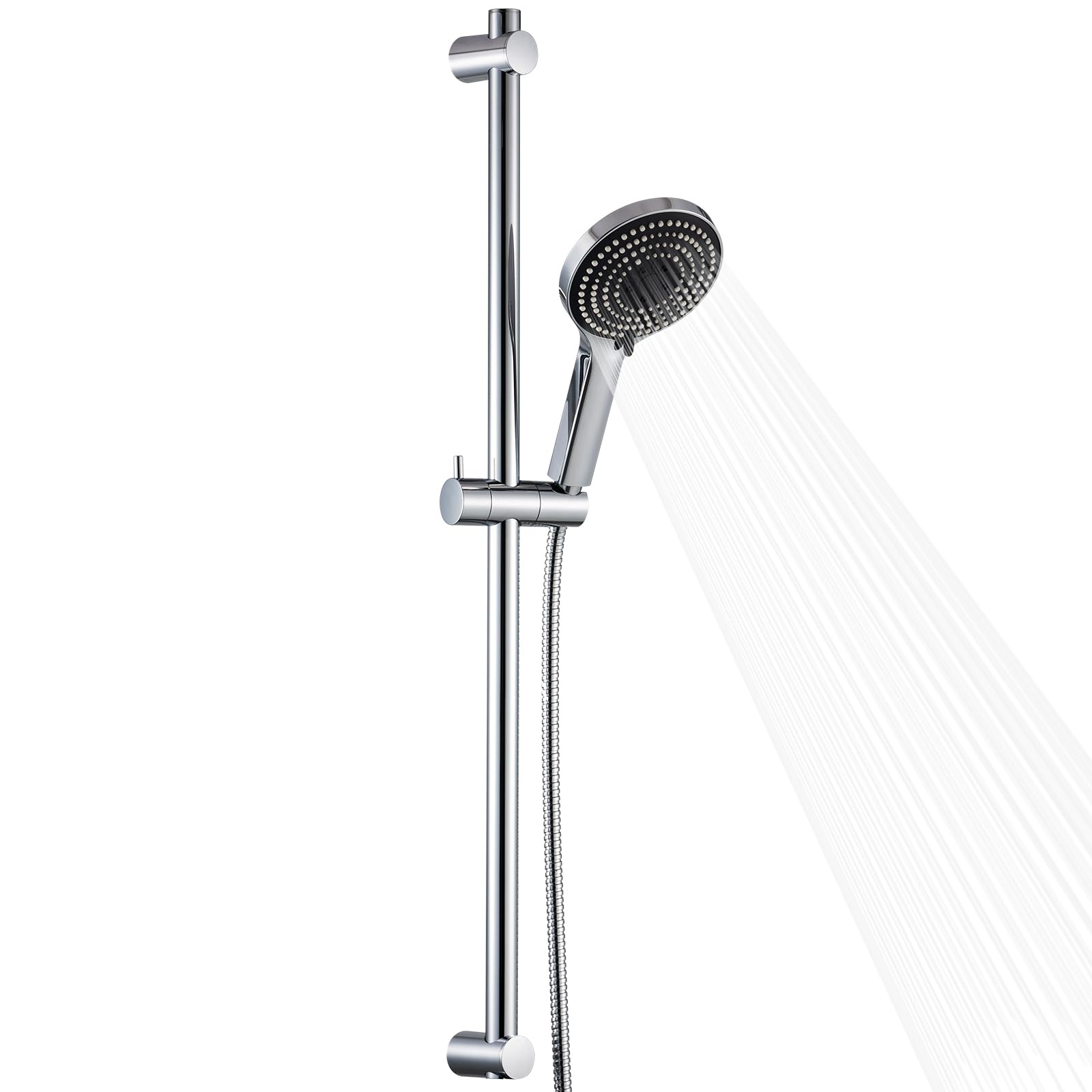 OFFO Shower Slide Bar Set | 6-Mode High Pressure Handheld Showerhead, Chrome