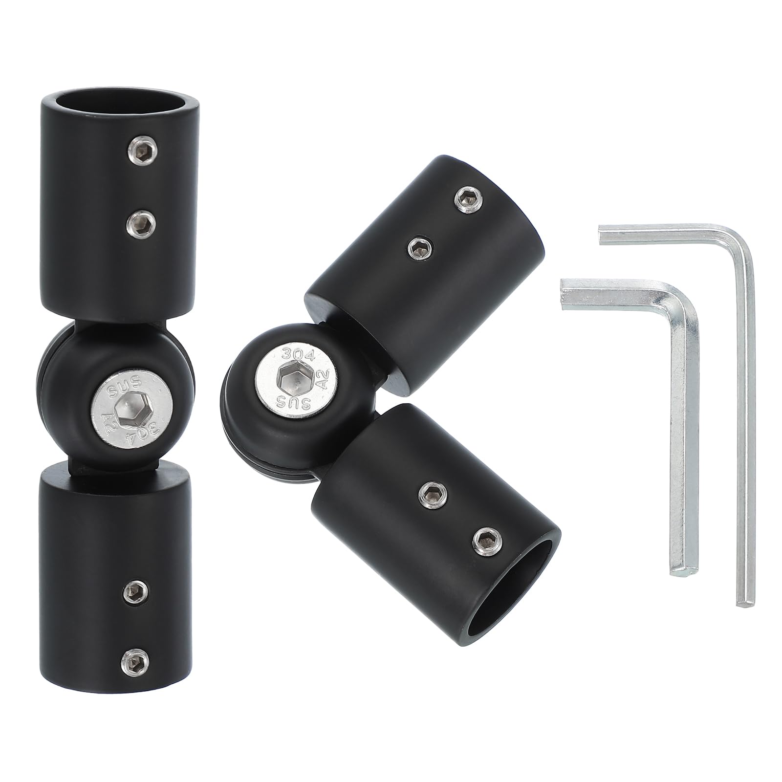 PATIKIL 3/4" Adjustable Bay Window Curtain Rod Corner Connector, 2 Pcs