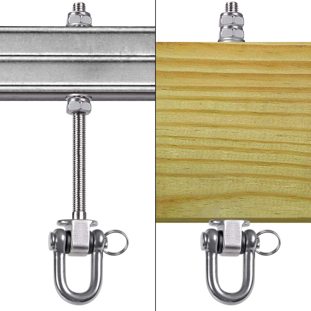 SELEWARE Heavy Duty Swing Hangers | 6 Pcs Stainless Steel Beam Hooks