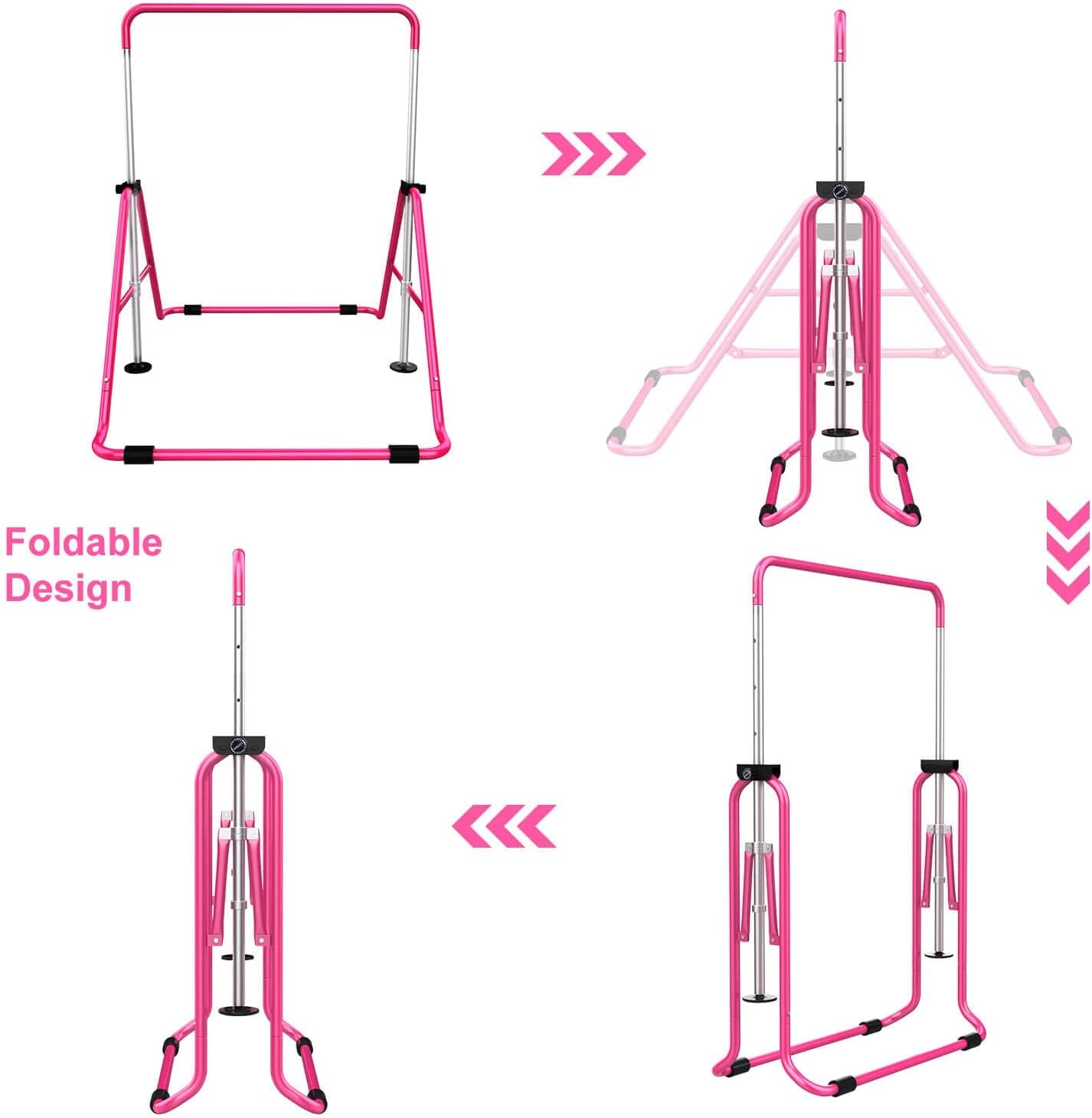 Hyner Kids Folding Gymnastics Bar – Adjustable Height Home Gym Tower