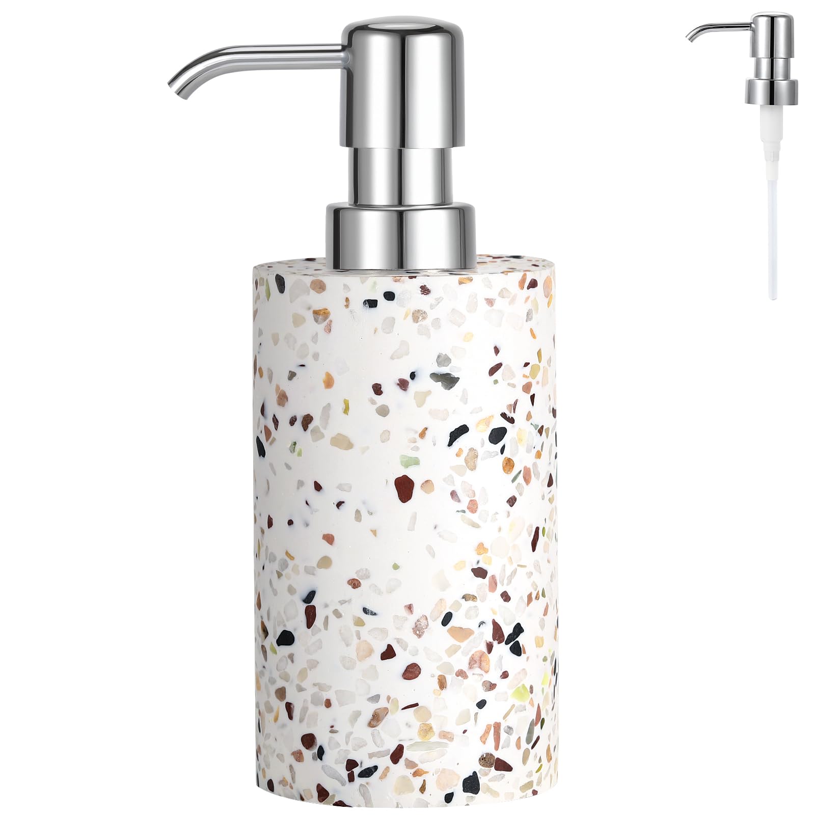 Luxspire Terrazzo Resin Soap Dispenser with Replacement Pump - 10.8oz