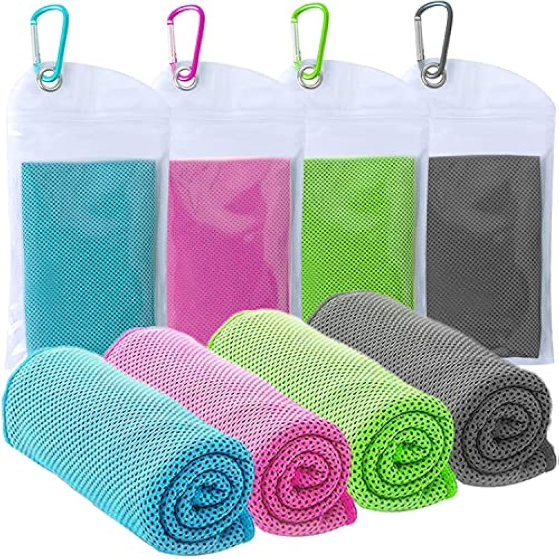 Cooling Towel 4-Pack | 40x12 Microfiber Ice Towels for Gym