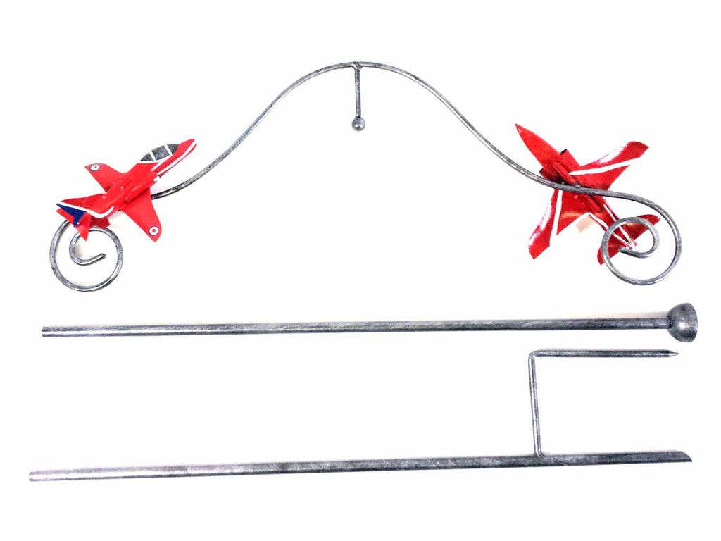 SK Style RAF Red Arrows Metal Wind Spinner - Kinetic Garden Stake