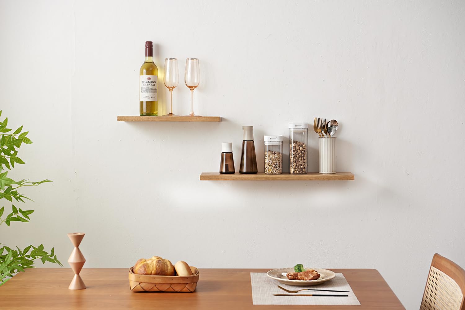 OAKERLAND 90cm Solid Oak Floating Shelf | Minimalist Wooden Wall Ledge