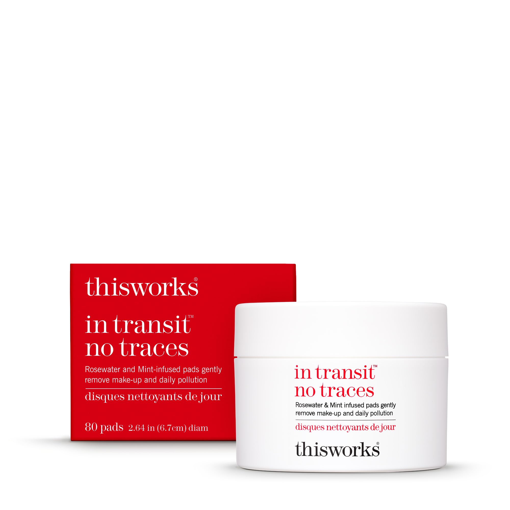 This Works In Transit No Traces Cleansing Pads – Rosewater & Mint (80ct)