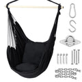 Ohuhu XL Hanging Hammock Chair with 2 Cushions and Metal Support Bar