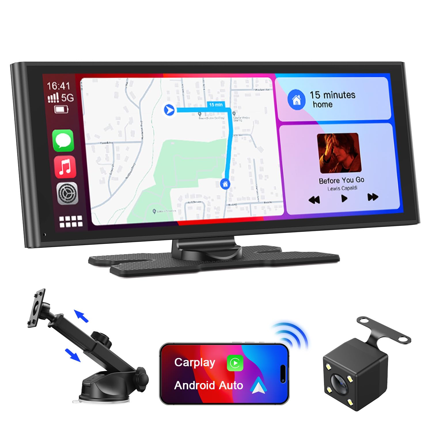 Avylet 9.26" Wireless Apple Carplay & Android Auto Screen with Camera