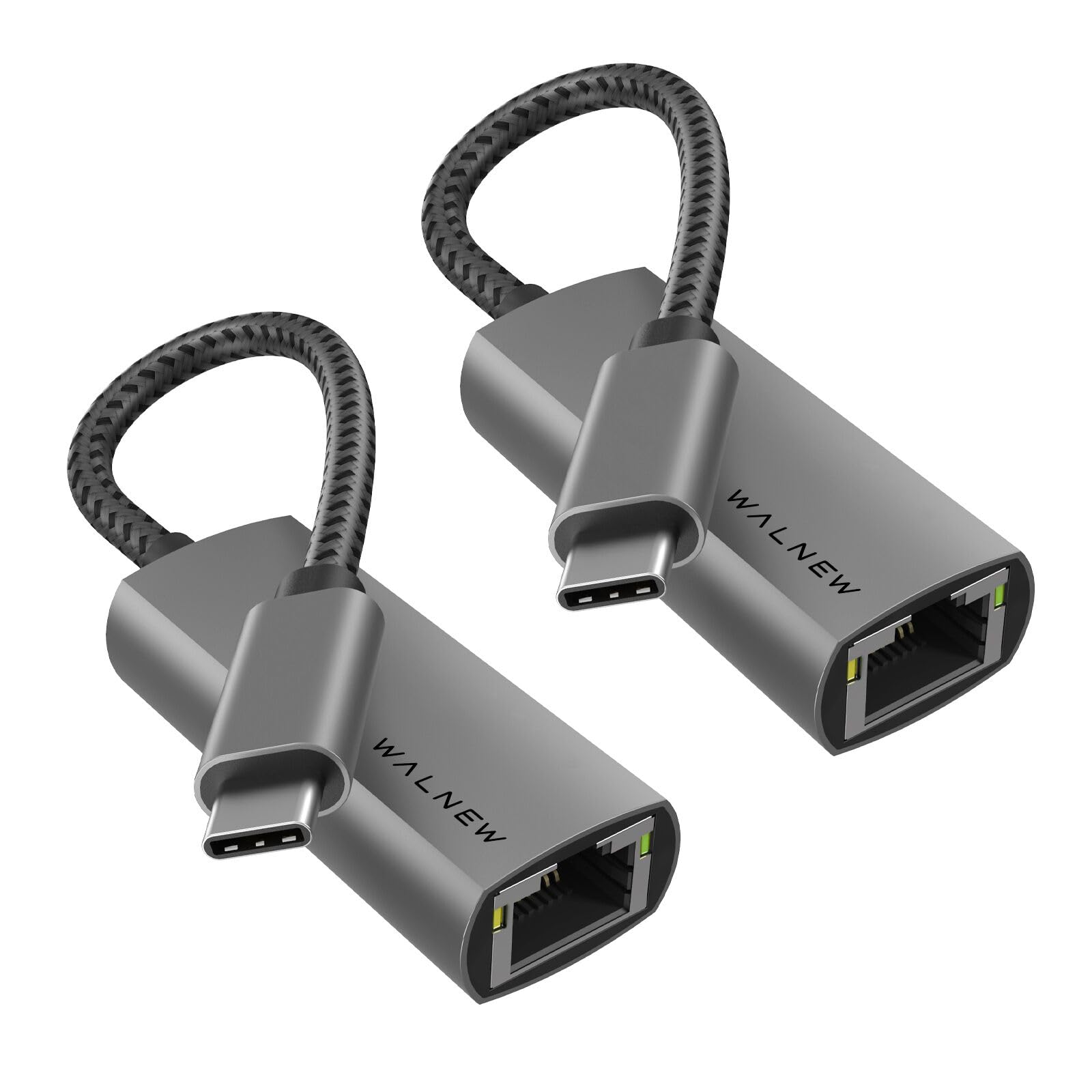 WALNEW USB C to Gigabit Ethernet Adapter 2-Pack | Thunderbolt 3 LAN