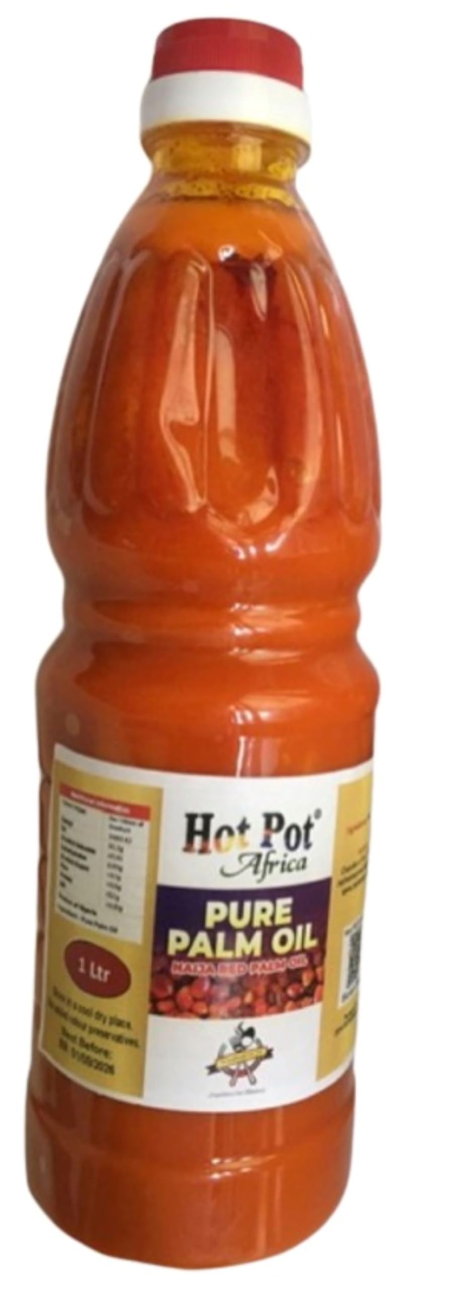 Hot Pot Africa Pure Red Palm Oil from Nigeria for Cooking - 1 Litre