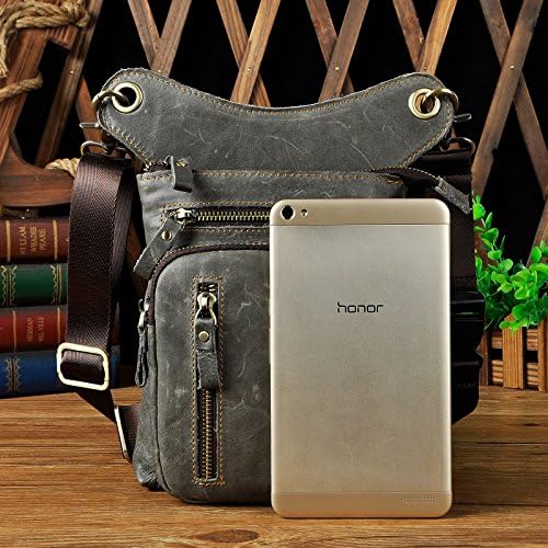 Le'aokuu Mens Genuine Leather Motorcycle Drop Leg Bag | Waist Pack