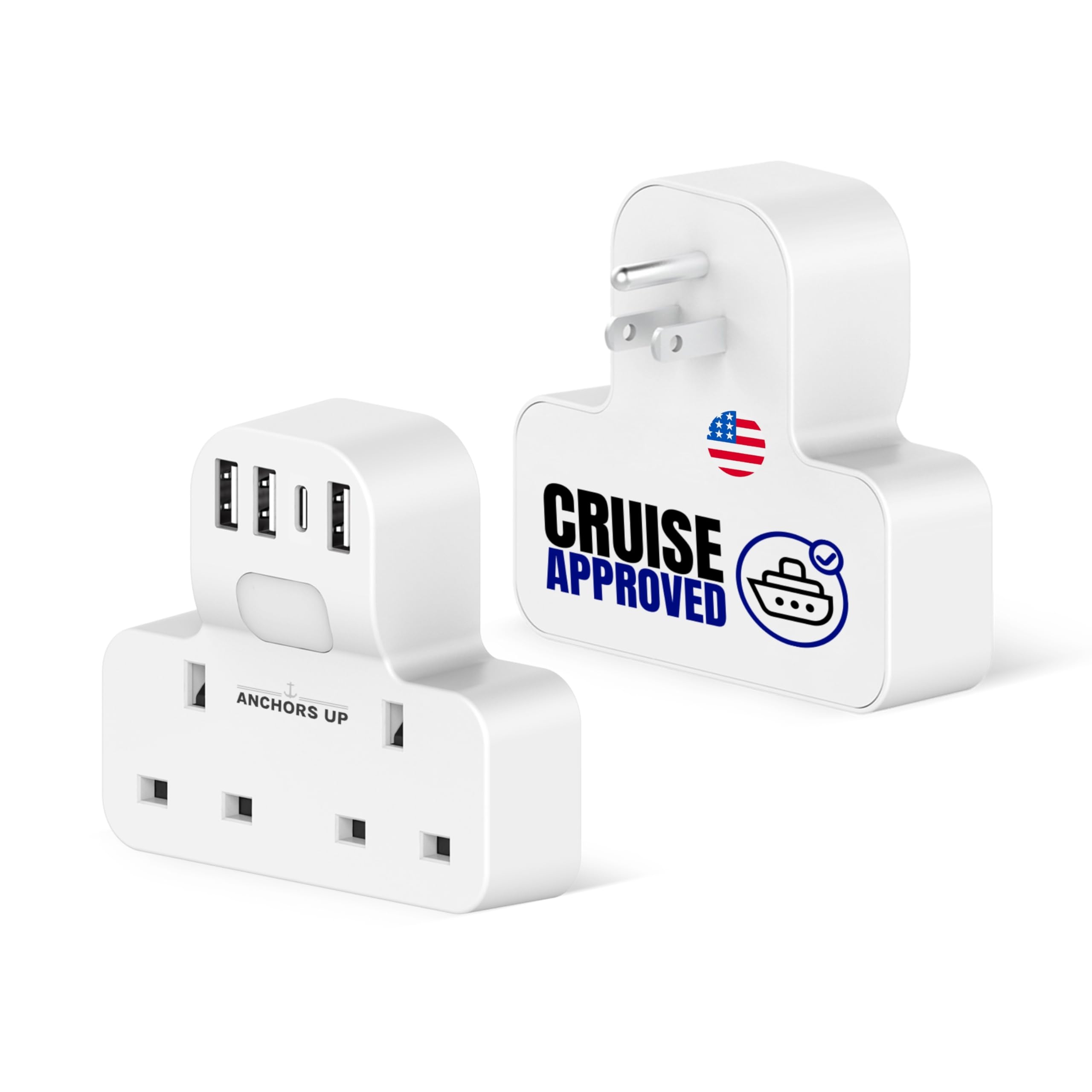 7-in-1 Cruise Travel Adapter – Non-Surge with 4 USB Ports