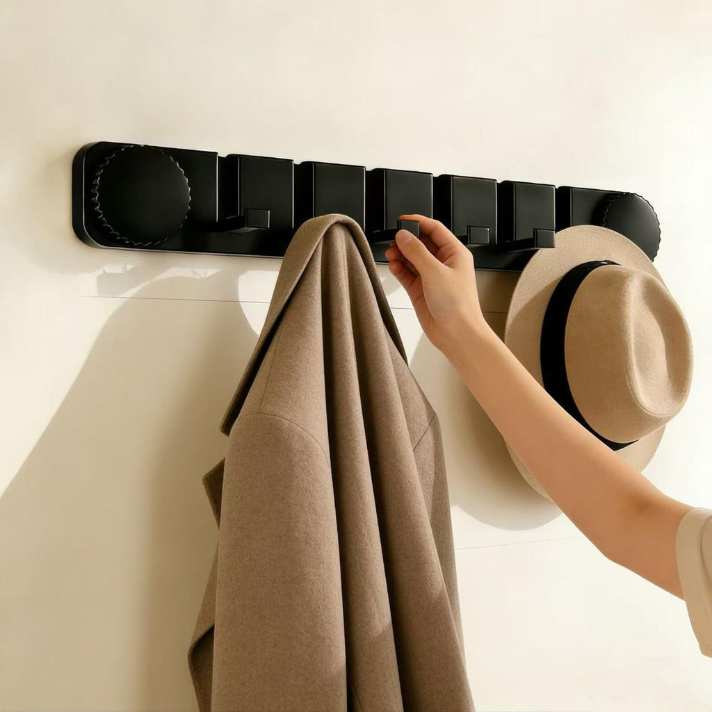 Plliocse Wall Coat Hook Racks Folding Invisible Coat Hooks Easy Install Clothes Rack for Space Saving Grey - image 1