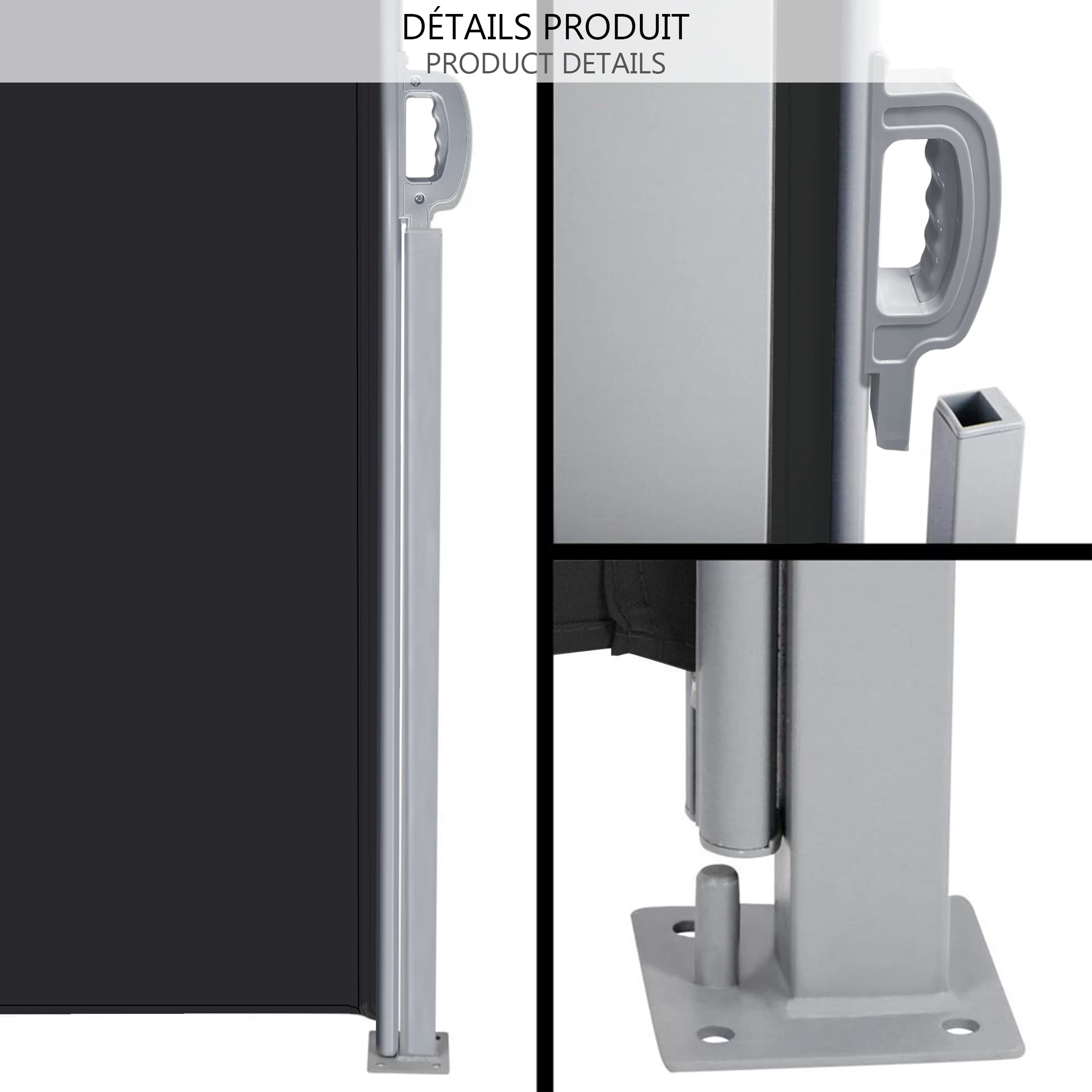 VOUNOT Retractable Side Awning | 160x300cm Garden Privacy Screen