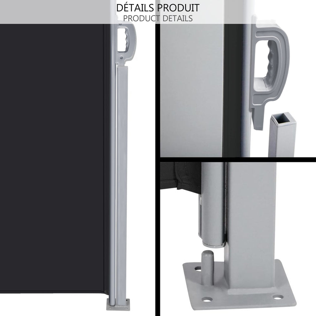 VOUNOT Retractable Side Awning – 180x300cm Garden Privacy Screen