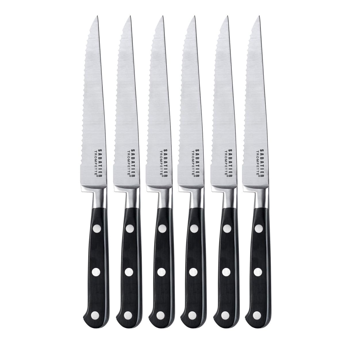 Richardson Sheffield Sabatier Trompette Steak Knives - Set of 6 Silver