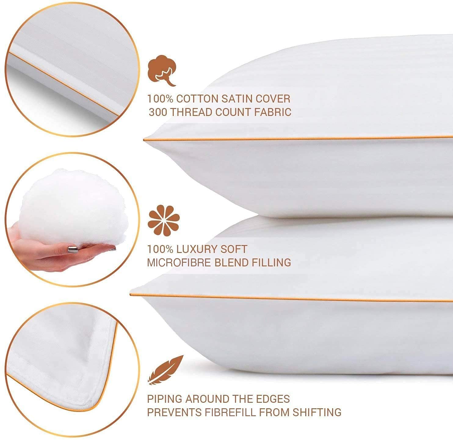5 Stars United Queen Bed Pillows 2-Pack | Cotton Down Alternative