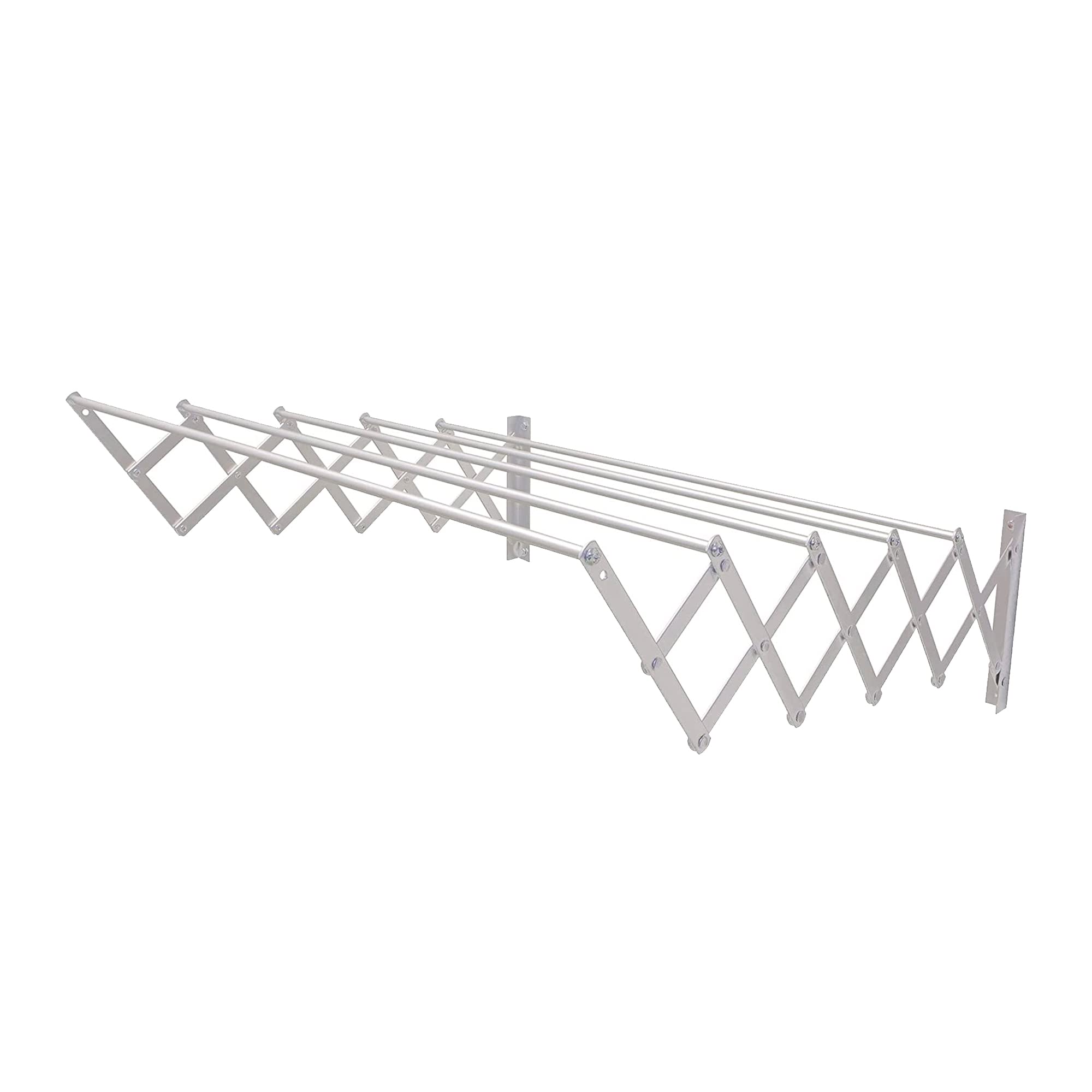 Amig Extendable Wall Mounted Clothes Airer – Durable Silver Aluminium