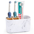 CHONLY Marble & Bamboo Toothbrush Holder – 5 Slot Bathroom Organizer