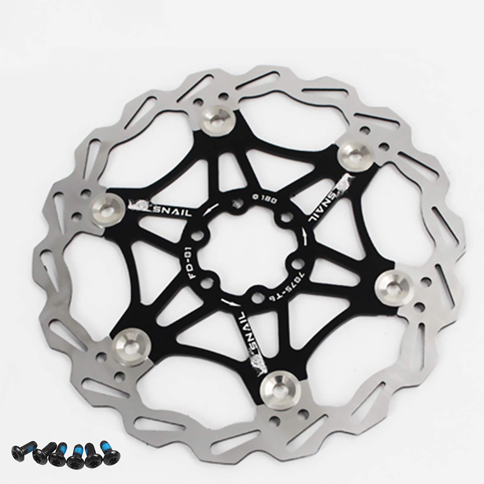 Bicycle Floating Disc Brake Rotor | 203mm Center Lock Black