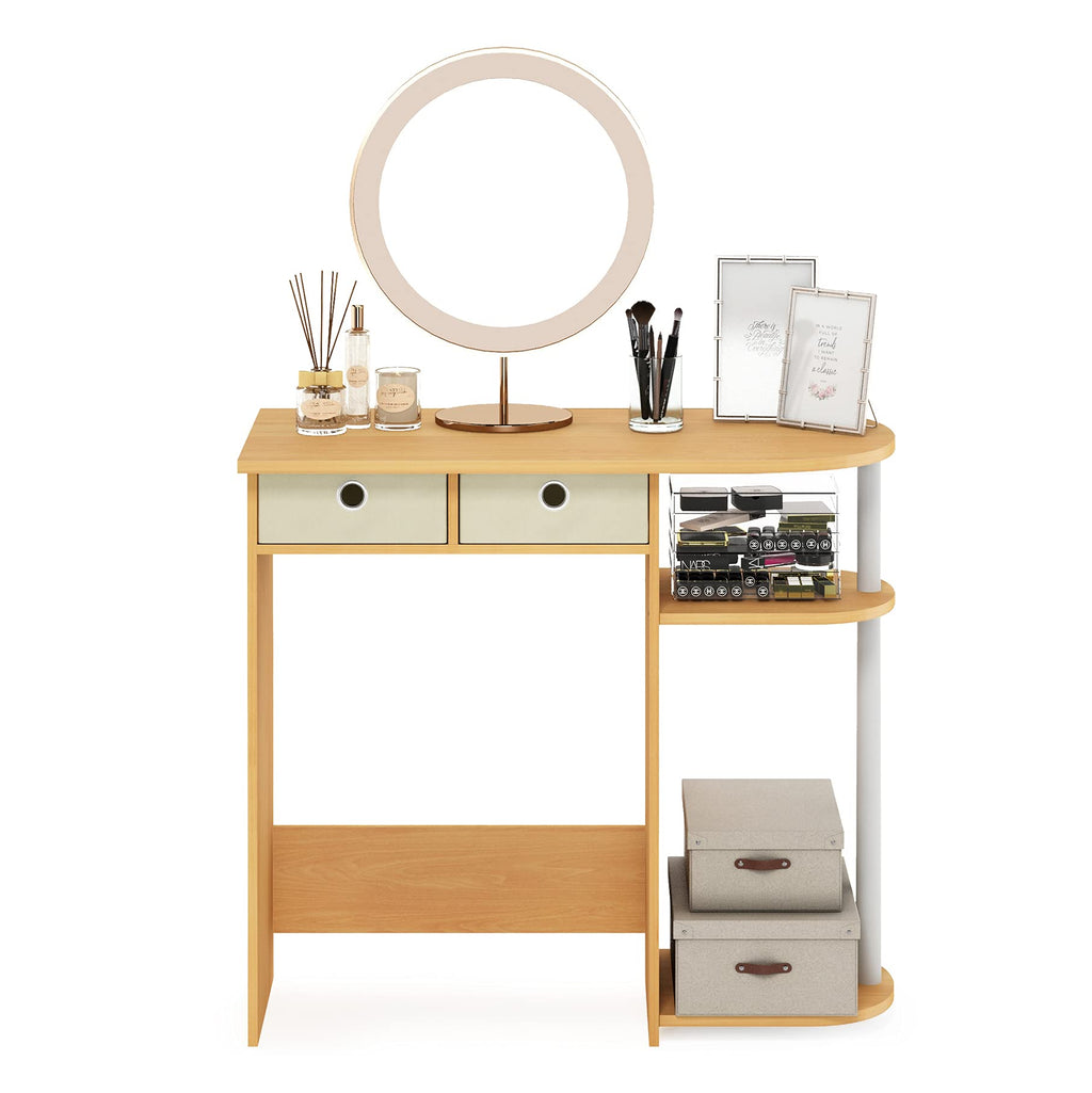 Furinno Go Green Home Laptop Notebook Computer Desk, Study Desk, Writing Desk, Beech/Ivory/White