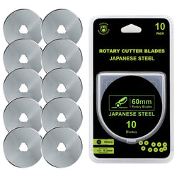 Headley Tools 60mm Rotary Cutter Blades | SKS-7 Steel | 10-Pack