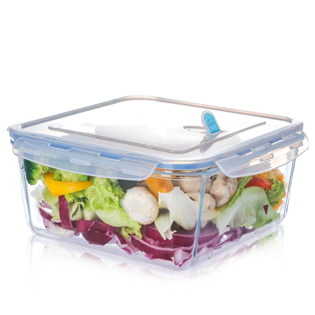 NUTRIUPS 3.3L Large Glass Food Storage Container with Airtight Lid