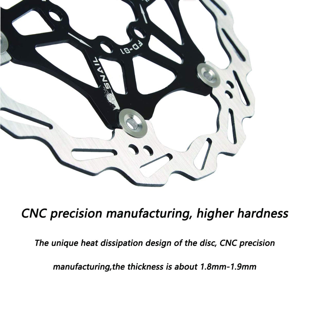 Bicycle Floating Disc Brake Rotor | 203mm Center Lock Black