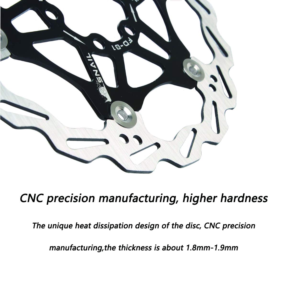 Bicycle Floating Disc Brake Rotor | 203mm Center Lock Black