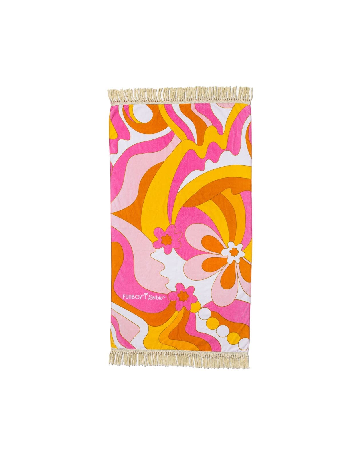 FUNBOY x Barbie Luxury Oversized Beach Towel – 100% Cotton with Fringe