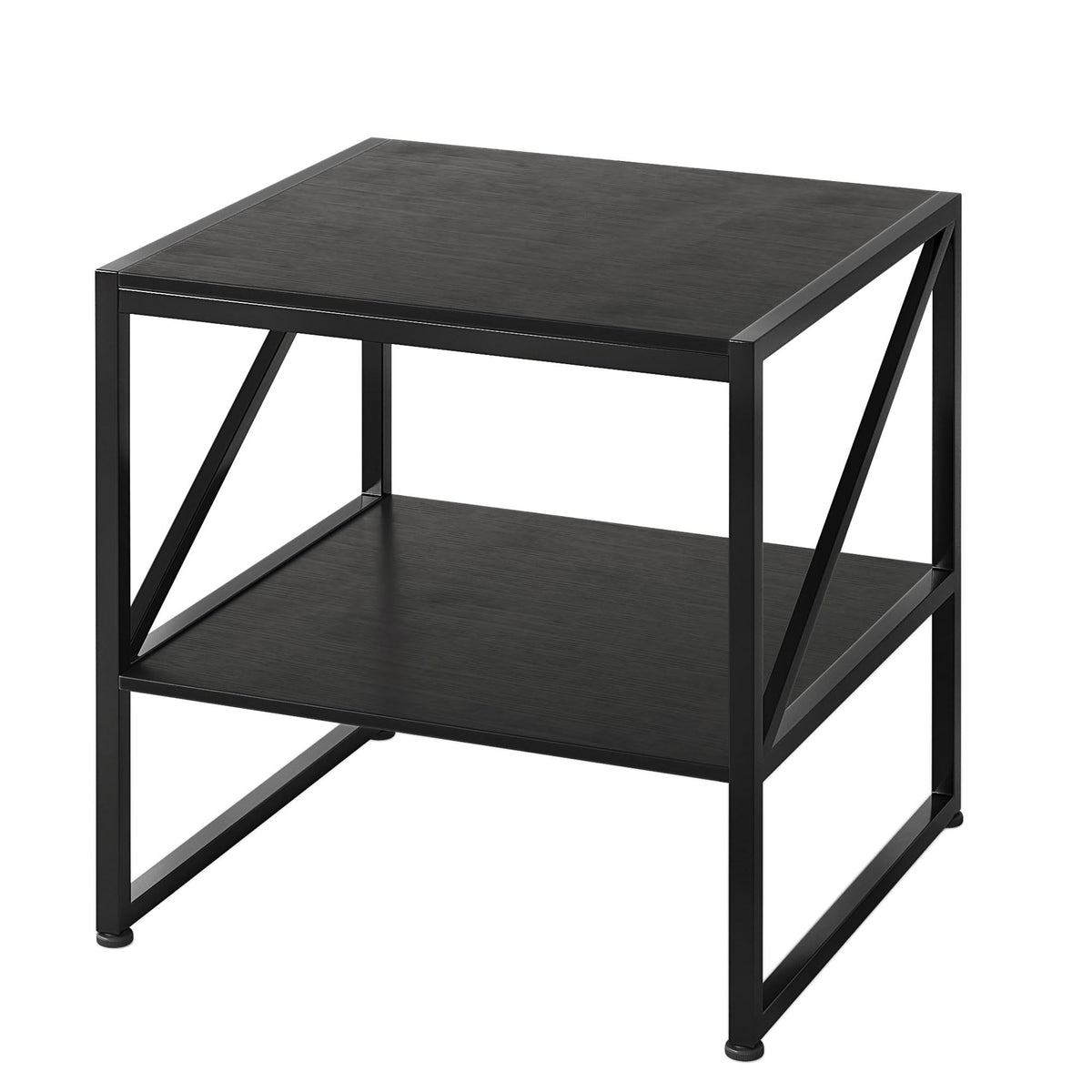 MUTUN 50cm Square End Table, 20 Inch Side Table for Living Room, Bedside Table for Bedroom, Nightstand, Small Table, Black - image 1