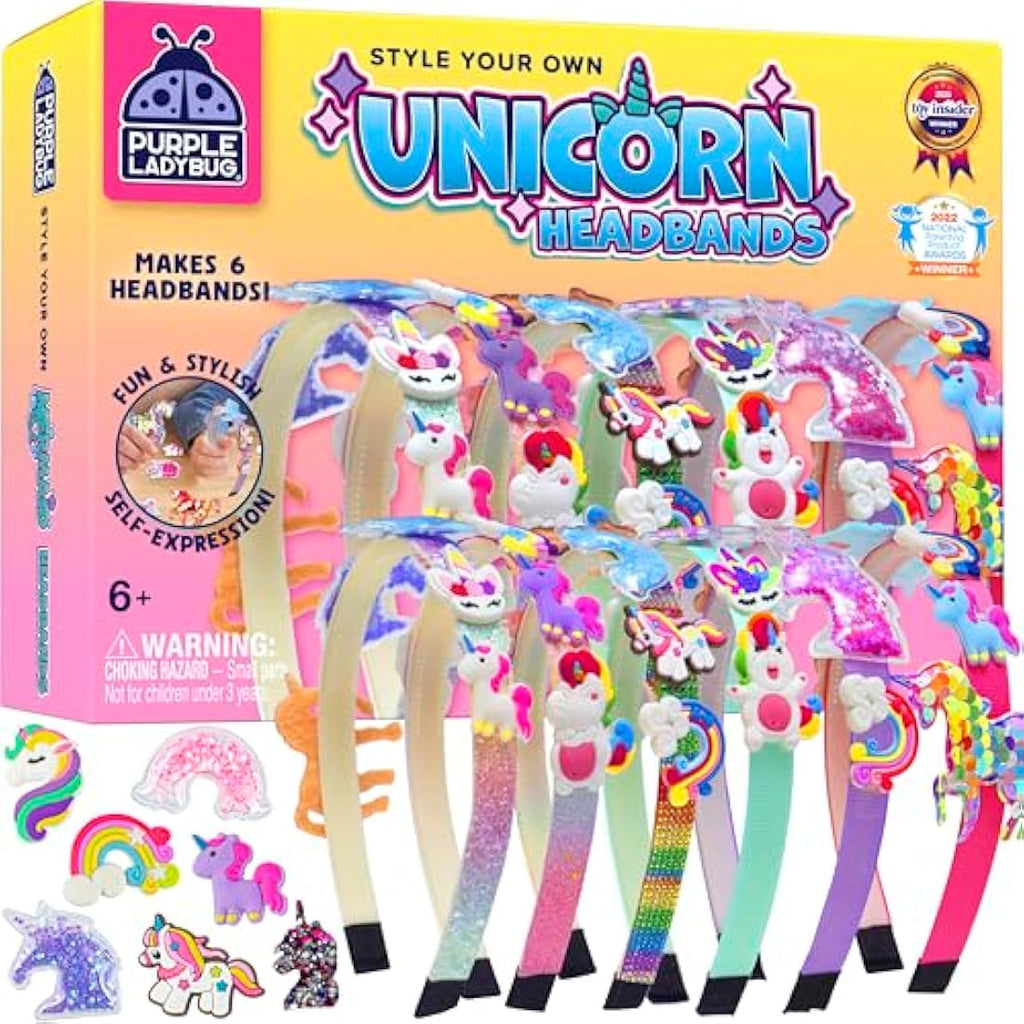 Purple Ladybug DIY Unicorn Headband Kit - Arts and Crafts for Girls