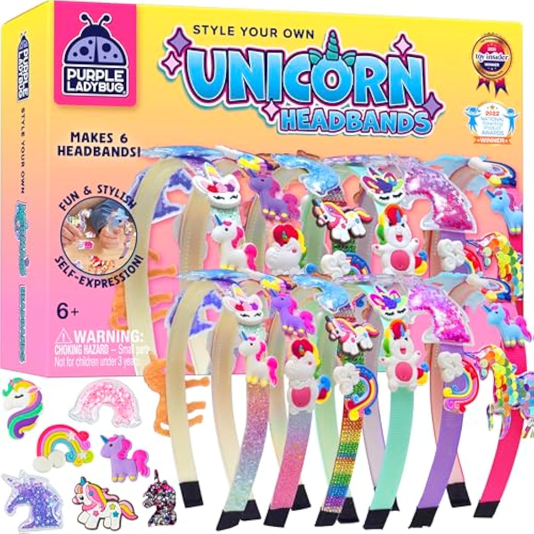 Purple Ladybug DIY Unicorn Headband Kit - Arts and Crafts for Girls