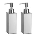 BGL Stainless Steel Soap Dispenser 2 Pack | Square Chrome Pump Bottles