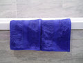 Lex's Linens Pack of 2 100% Combed Cotton Royal Blue Towels Flannels - image 1