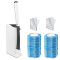 AnMelon Disposable Toilet Wand Kit | Wall Mounted Cleaning Brush with 16 Refills