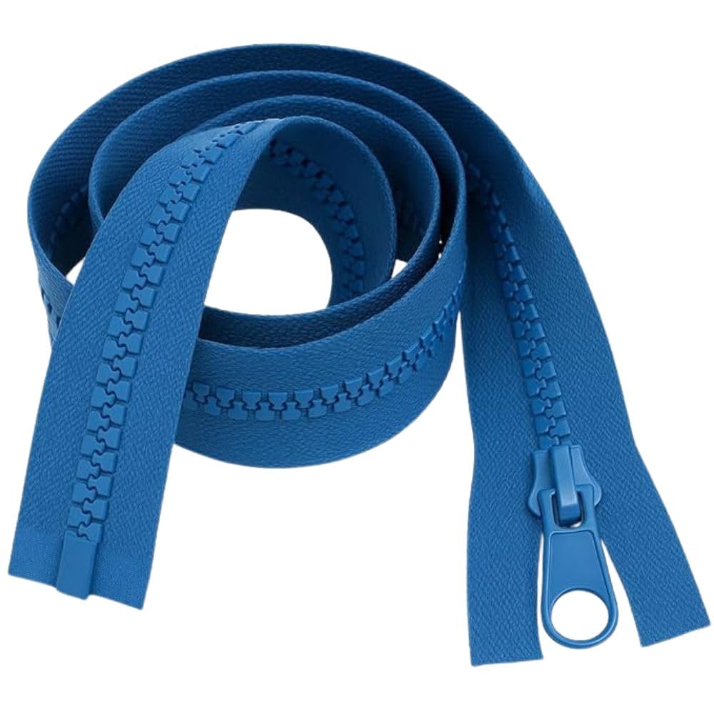 22" 56cm Mid Blue Chunky Zip - Heavy-Duty Open-Ended Separating
