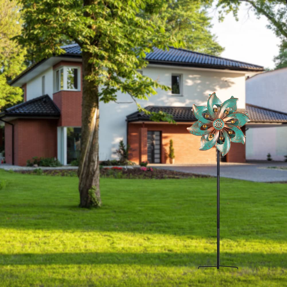 VEWOGARDEN Metal Wind Spinner – Double Blade Waterproof Garden Pinwheel