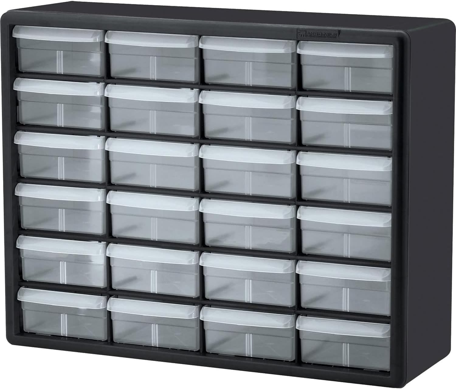 Akro-Mils 10124 24-Drawer Plastic Storage Cabinet for Small Parts, Black