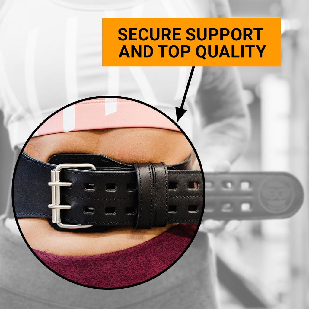 WARM BODY COLD MIND Weight Lifting Belt | 4" Genuine Leather Gym Belt