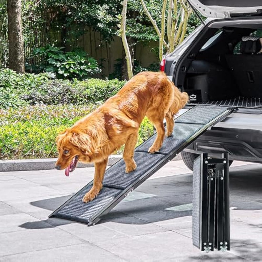 CO-Z 170cm Folding Dog Car Ramp | Non-Slip Aluminum Pet Ramp for Large Dogs