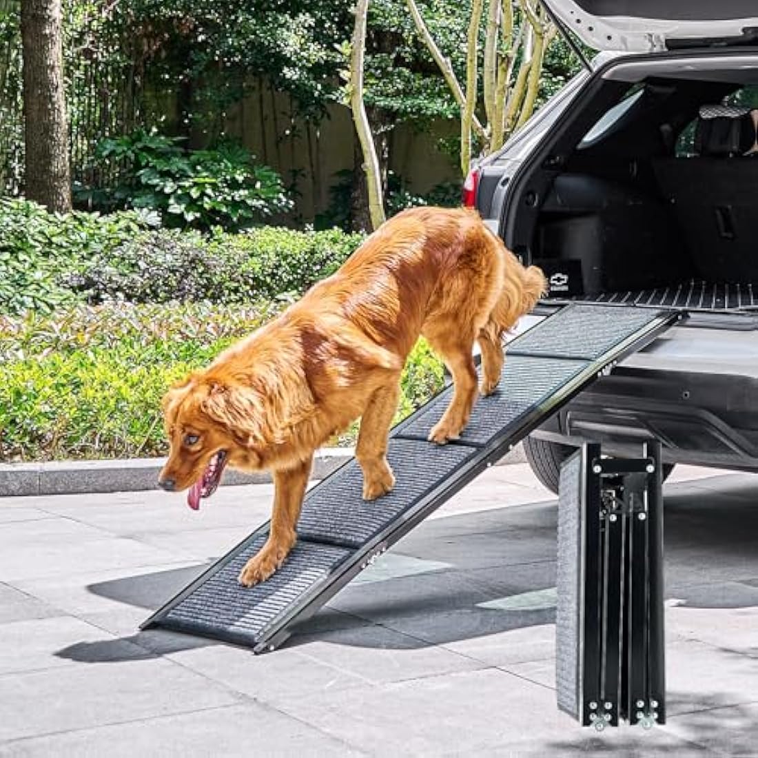 CO-Z 170cm Folding Dog Car Ramp | Non-Slip Aluminum Pet Ramp for Large Dogs