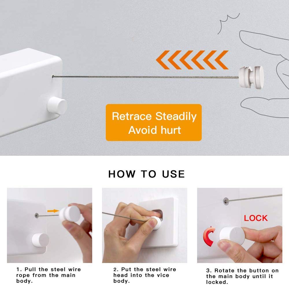 Retractable Clothesline – Heavy Duty Wall Mounted Dual Line