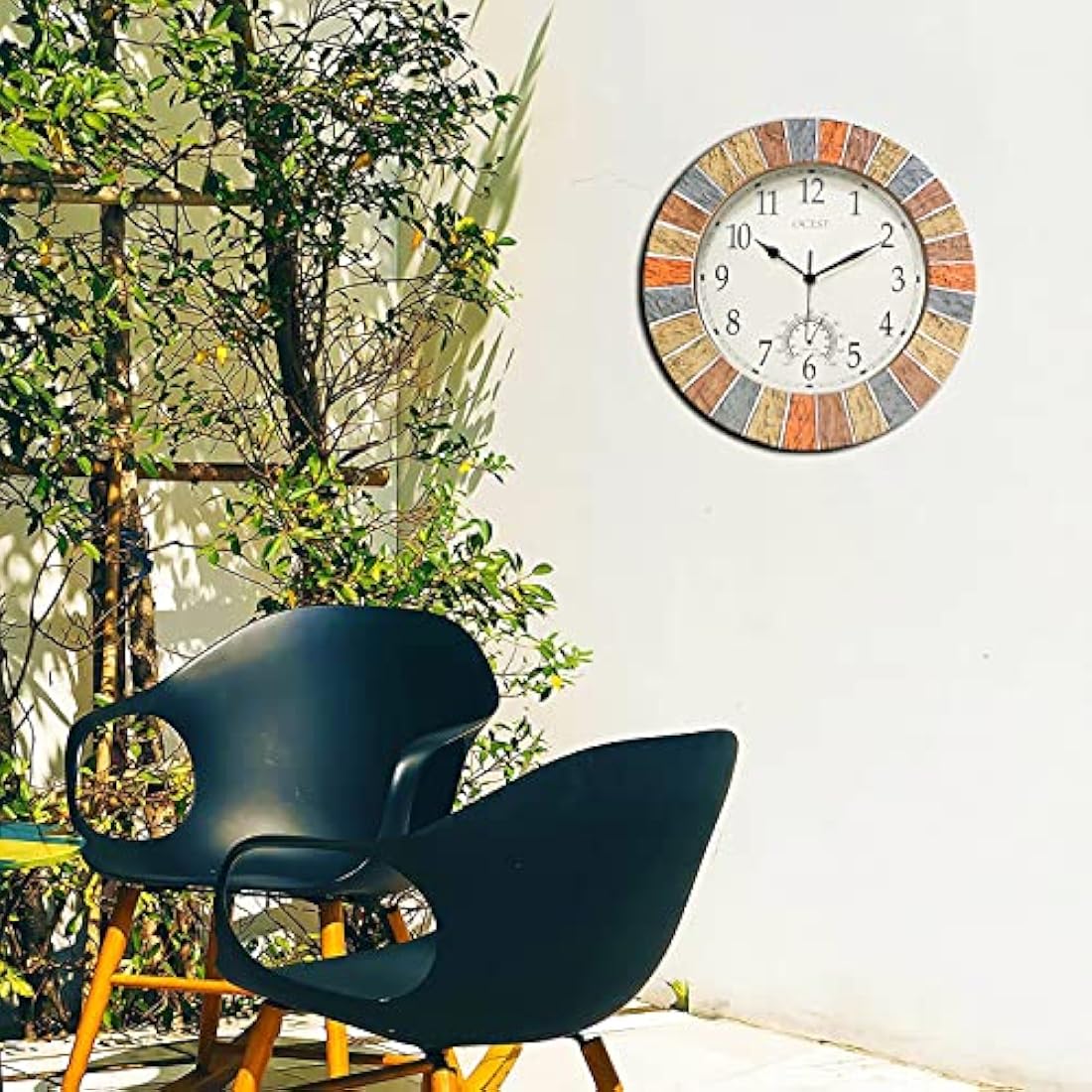 Jolof Store 13-Inch Outdoor Wall Clock | Waterproof Silent Garden Clock