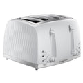Russell Hobbs Honeycomb 4 Slice Toaster | White High Gloss – 1500W