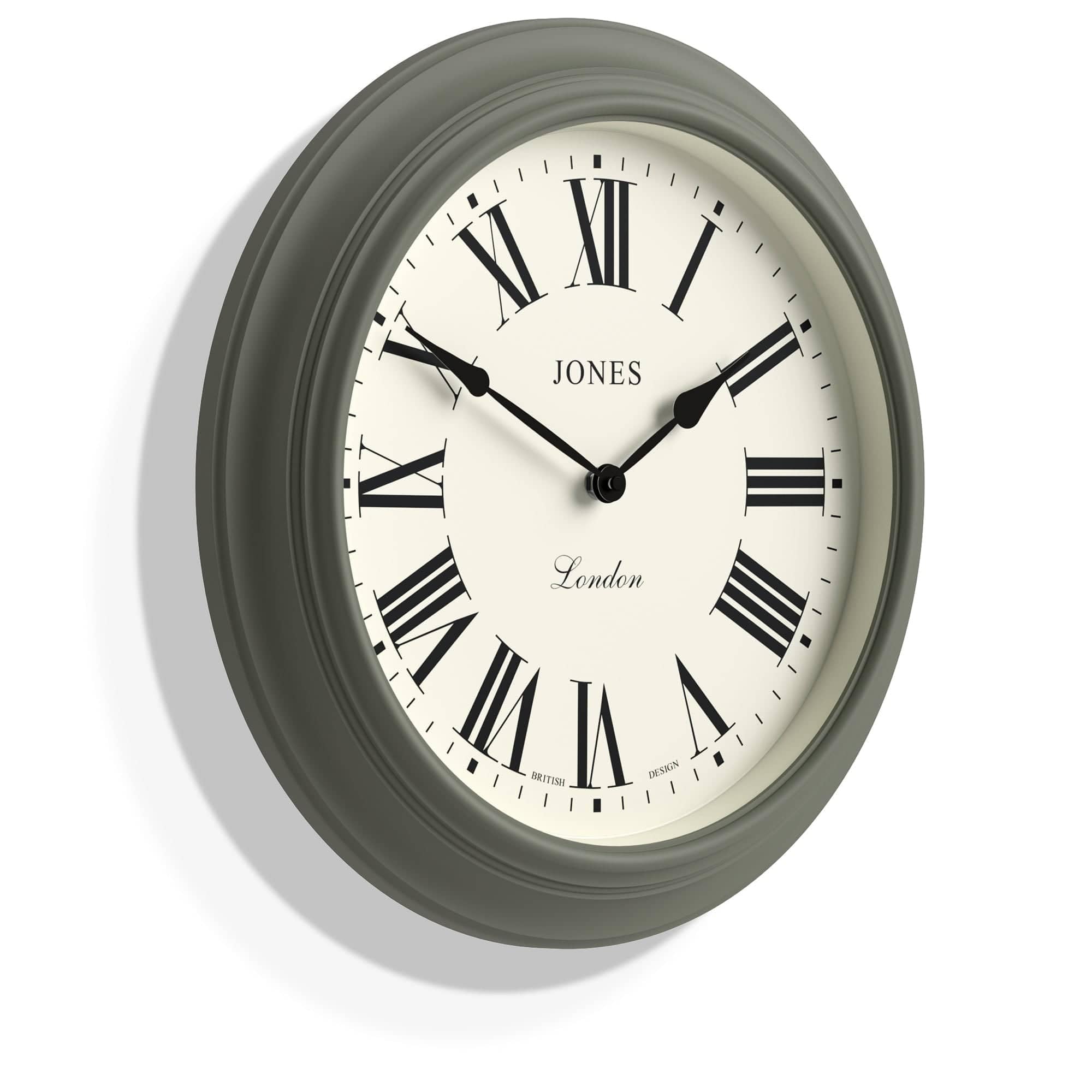 Jones Clocks Supper Club Large Wall Clock | 40cm Roman Numeral Green